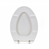Bemis 1900SS Commerical Plastic Elongated Toilet Seat w/ Self-Sustaining Stainless Steel Hinges, Heavy-Duty Bemis